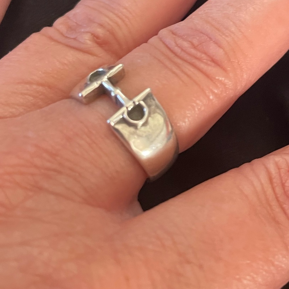 New-Sterling Silver Full Cheek Snaffle Bit Ring - image 4